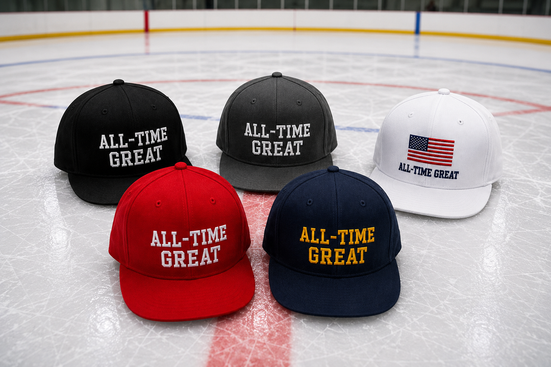 All Time Great Block Logo 6 Panel Wool Snapback Hat