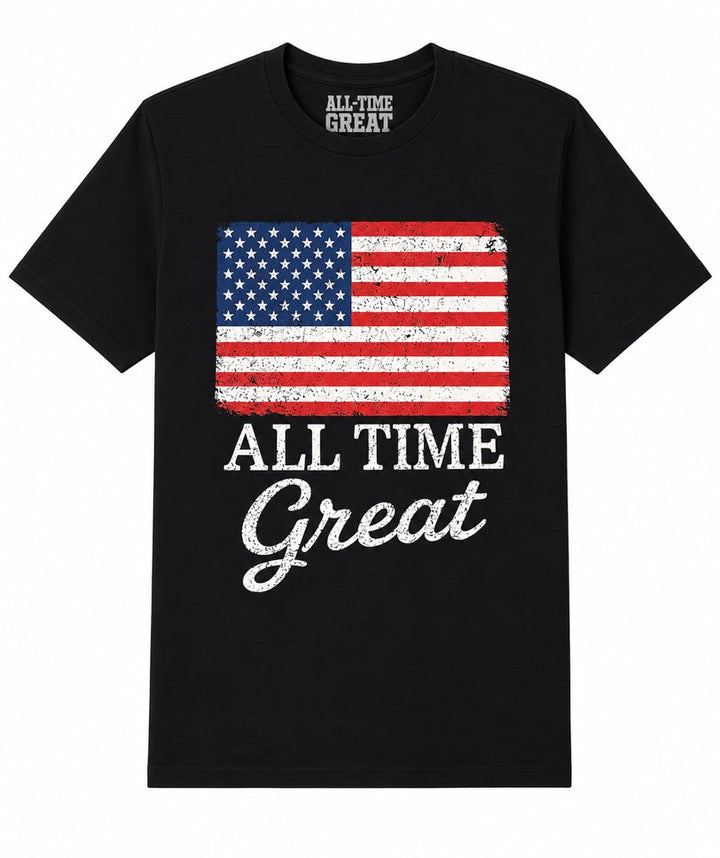 All Time Great Americana Short Sleeve Stars and Stripes stacked logo