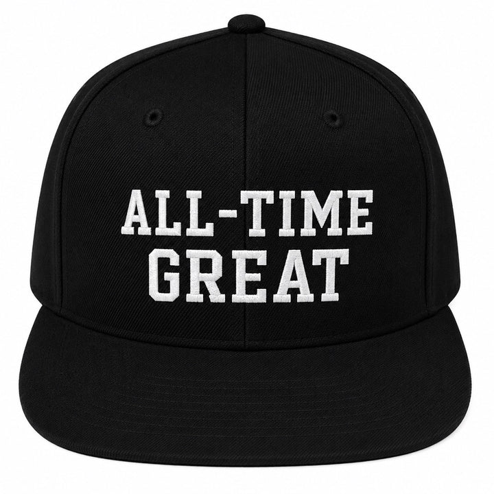 All Time Great Block Logo 6 Panel Wool Snapback Hat