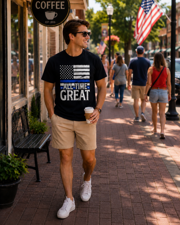 All Time Great Americana Short Sleeve Blue Line T